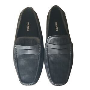 MADDEN Men's Black/Silver Diamond Suede Leather Driving Mocs Loafers Shoes SZ 13